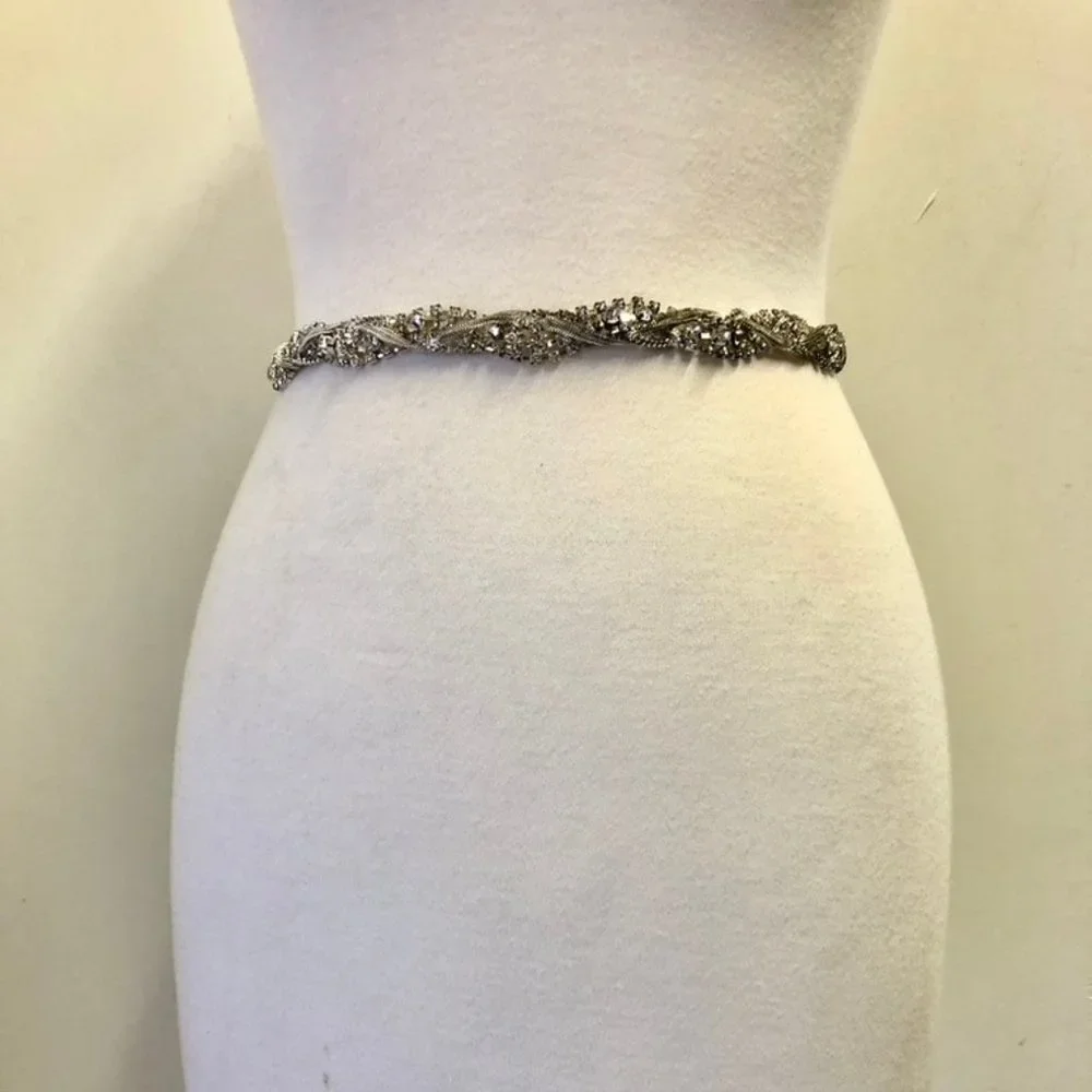 Natasha Couture Bridal Rhinestone Wedding Belt Sash